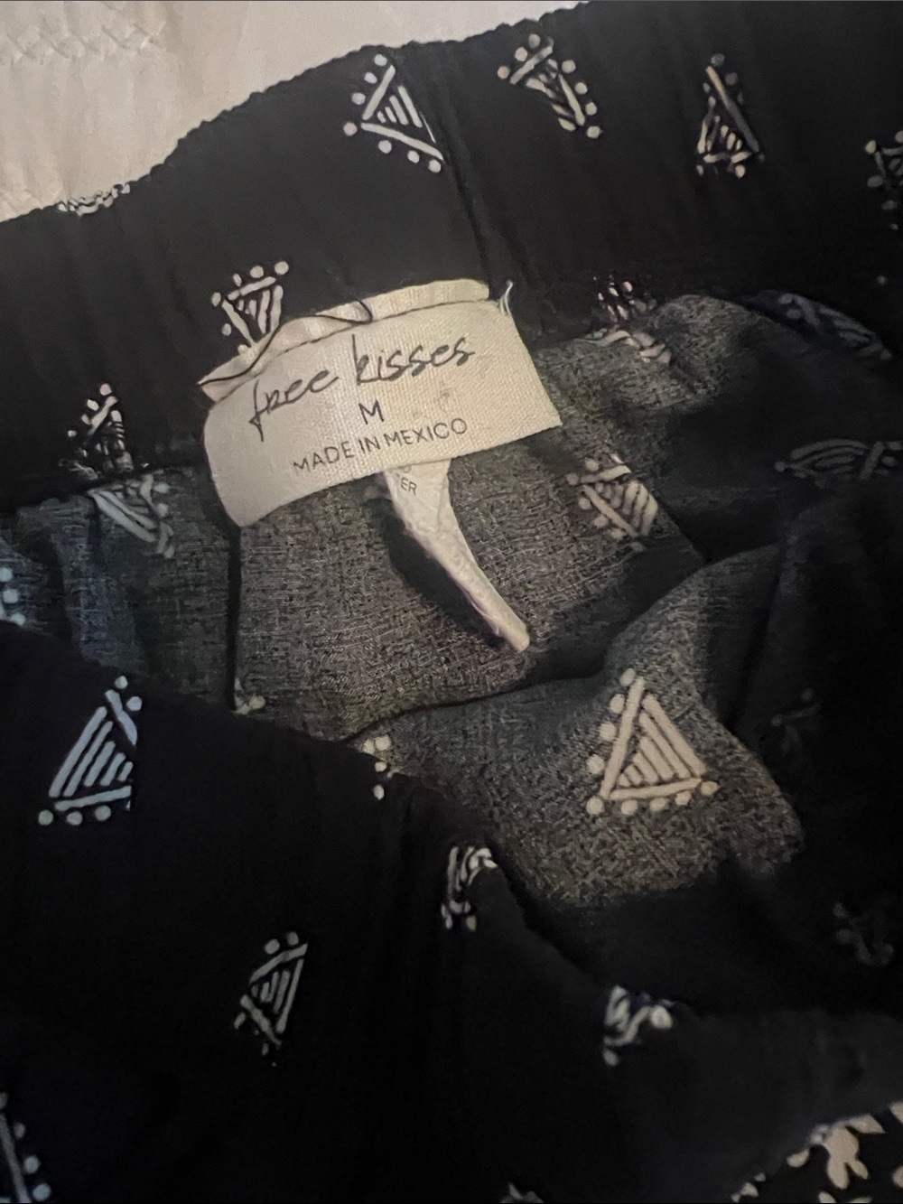Free Kisses Black Maxi Skirt with White Geometric Print - Picture 2 of 3